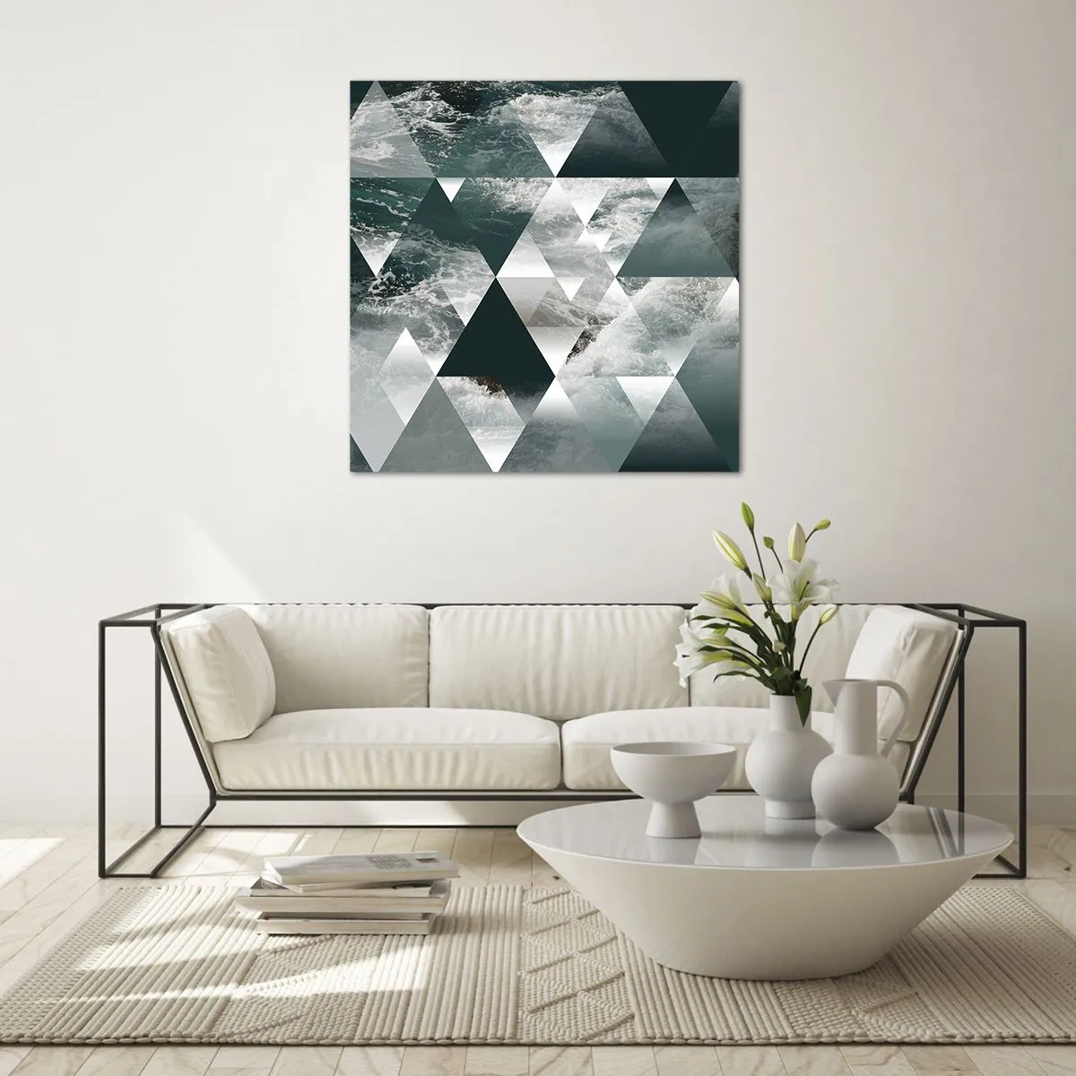 Glastavla - Bild på glas - Kristallperspektiv - 40x40 cm