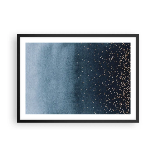 Affisch i svart ram - Komposition – blåa faser - 70x50 cm
