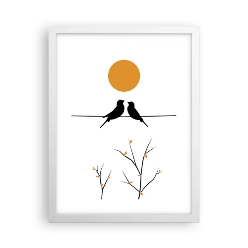 Affisch i vit ram - Näktergalens kväll - 30x40 cm