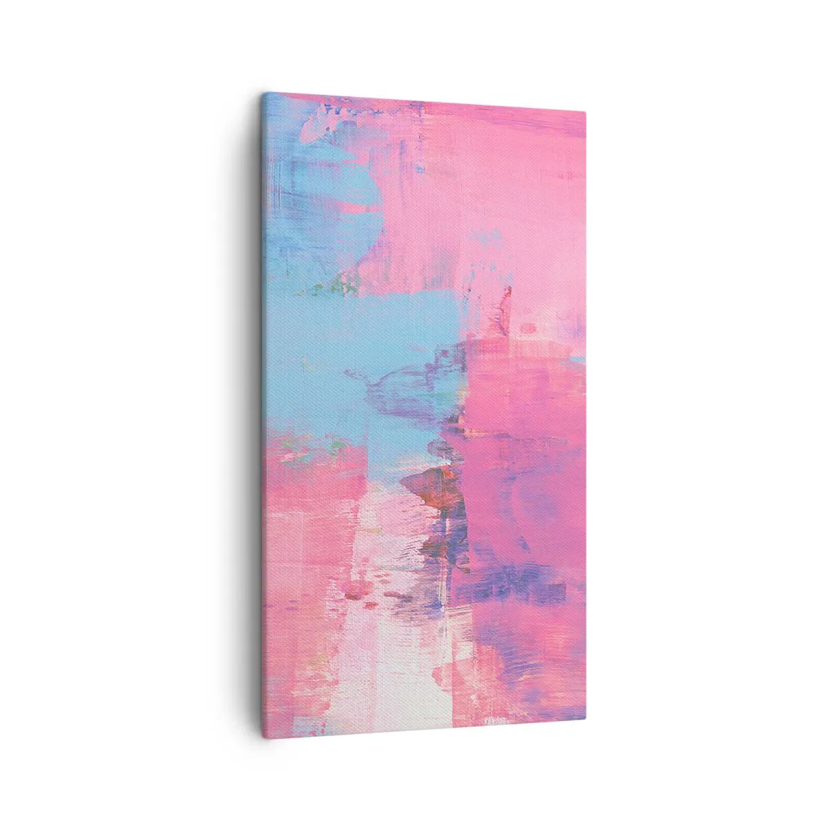 Canvastavla - Bild på duk - Rosa, blått och en gnutta ljus - 45x80 cm