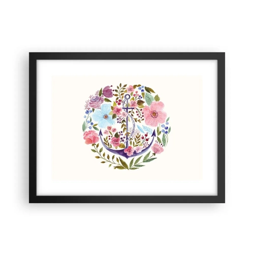 Affisch i svart ram - En seglares goda sömn - 40x30 cm