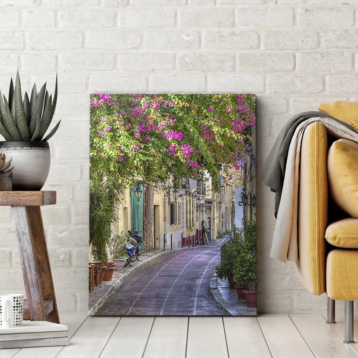 Canvastavla - Bild på duk - Blommande gata - 50x70 cm