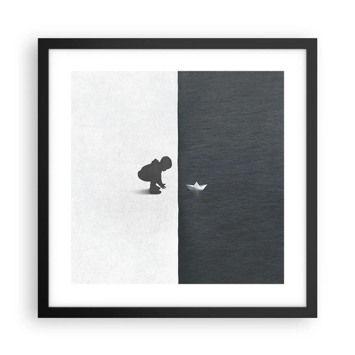 Affisch i svart ram - En stor expedition - 40x40 cm