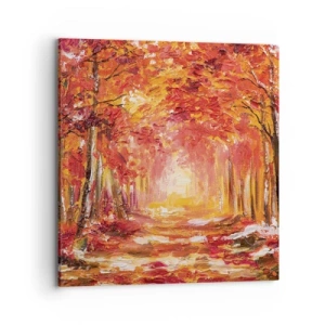 Canvastavla - Bild på duk - Kopparskog - 70x70 cm