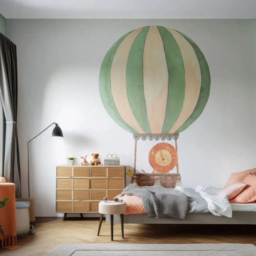 Fototapet Premium Sand - Leons resor - Ballong, Lejon, Barns - 100x70 cm