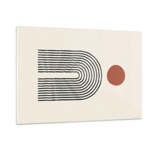 Glastavla - Bild på glas - Formernas och färgernas magnetism - 120x80 cm