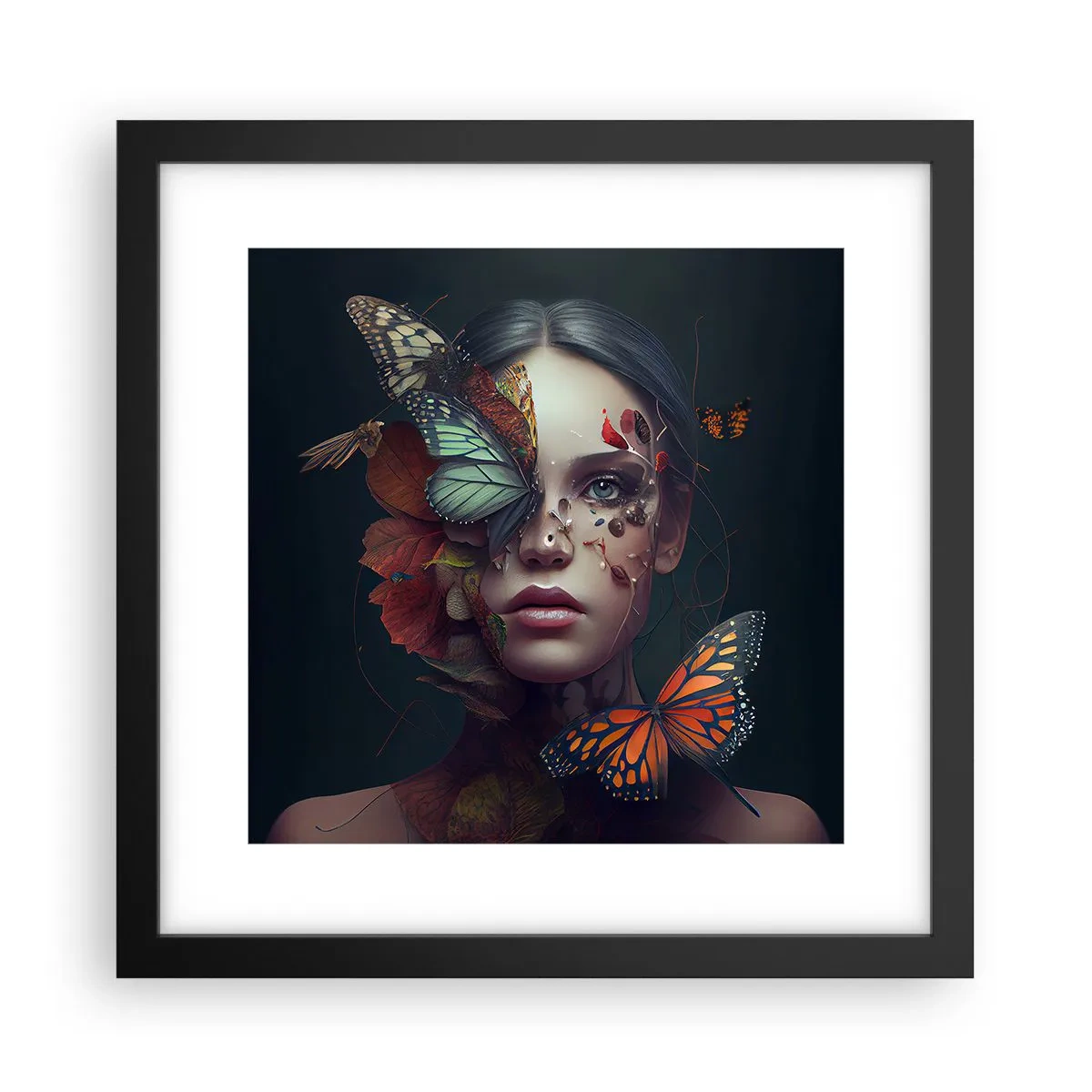 Affisch i svart ram - En underbar metamorfos - 30x30 cm