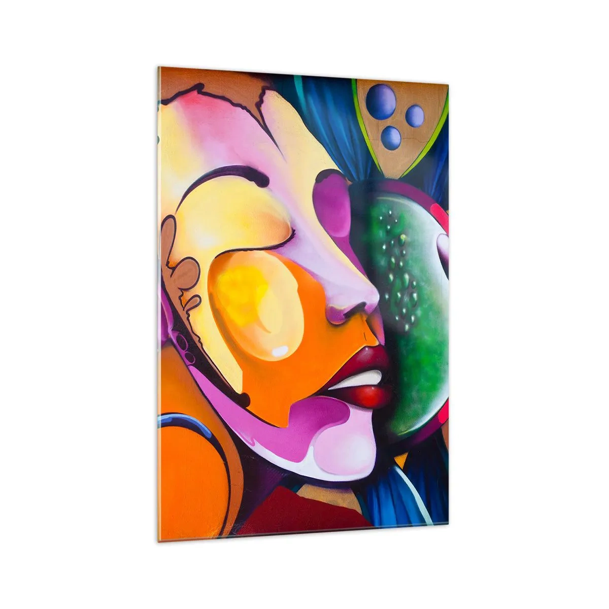 Glastavla - Bild på glas - Känna på med färg - 70x100 cm