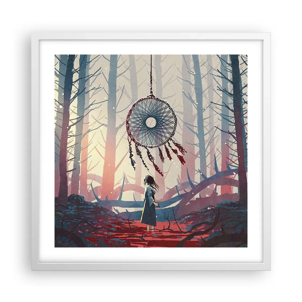 Affisch i vit ram - Hemlighetsfull ritual av lyckan - 50x50 cm