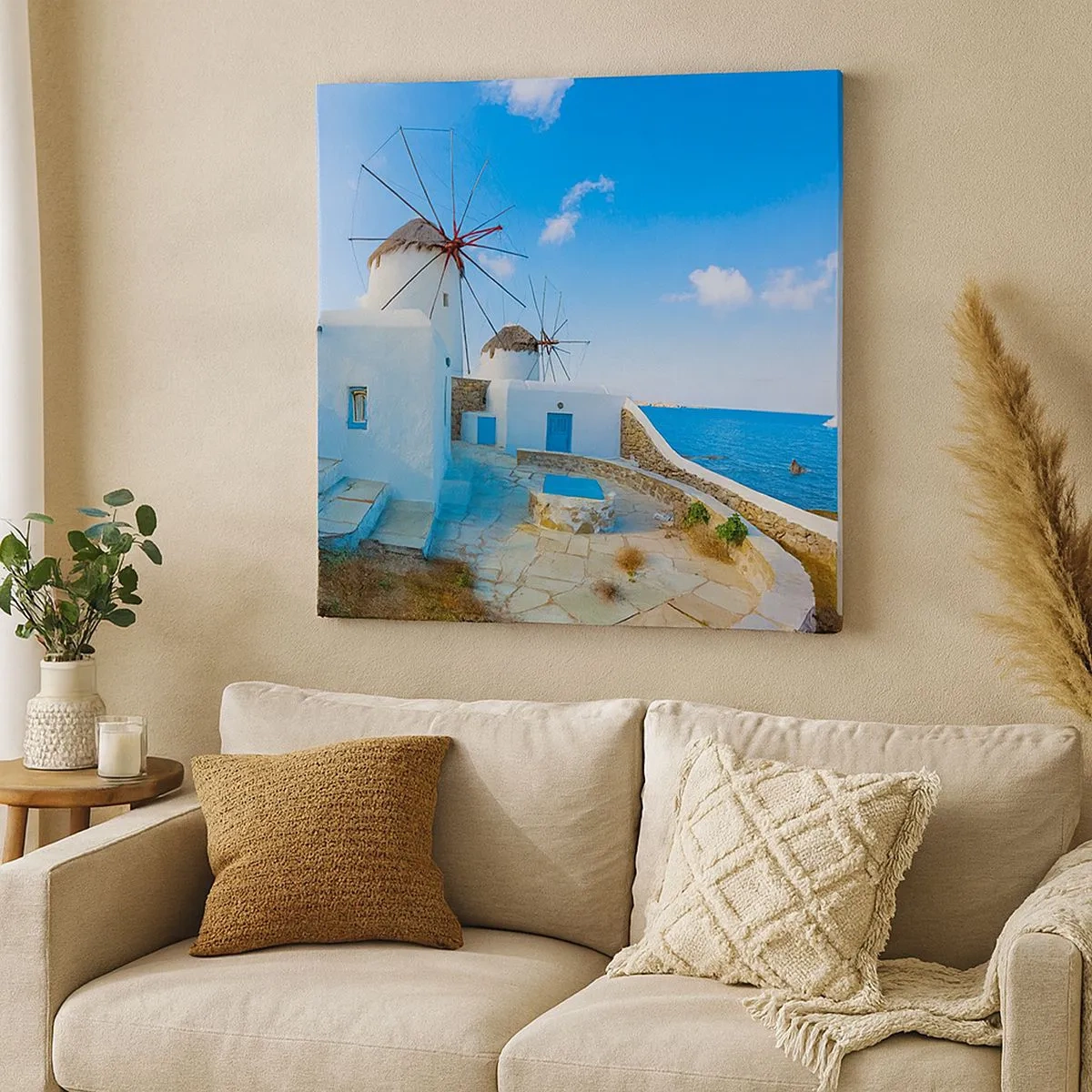 Canvastavla - Bild på duk - Blåa vinden från havet - 30x30 cm