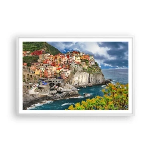 Affisch i vit ram - I bergets famn - 91x61 cm