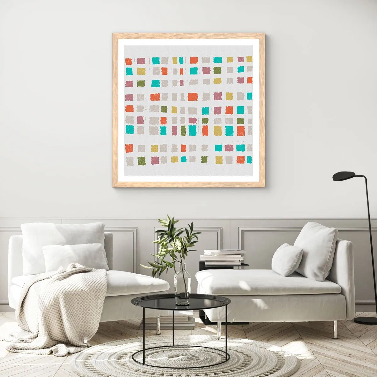 Affisch i ram av ljusek - Ett okänt spel - 50x50 cm