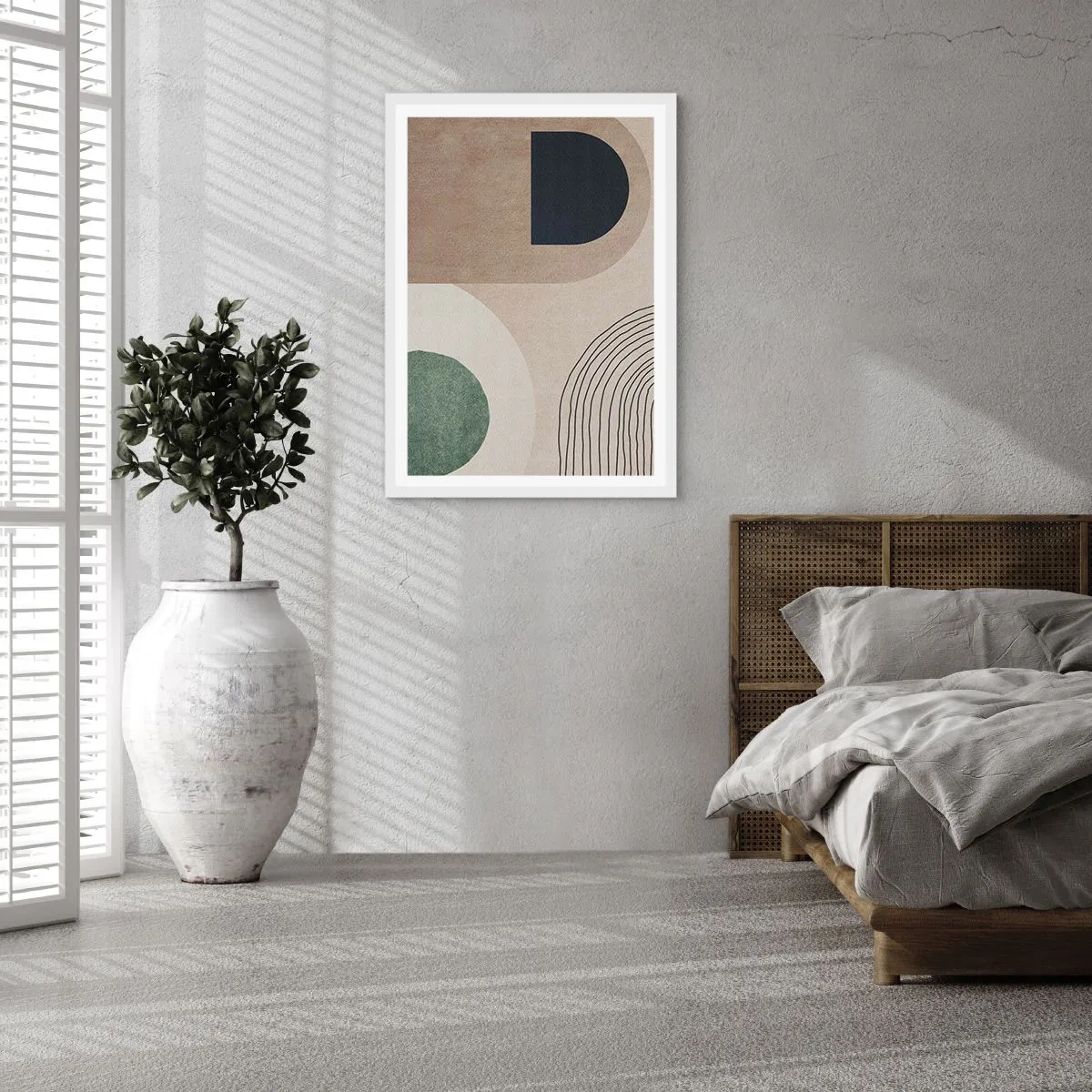 Affisch i vit ram - Ovalens mjukhet - 61x91 cm