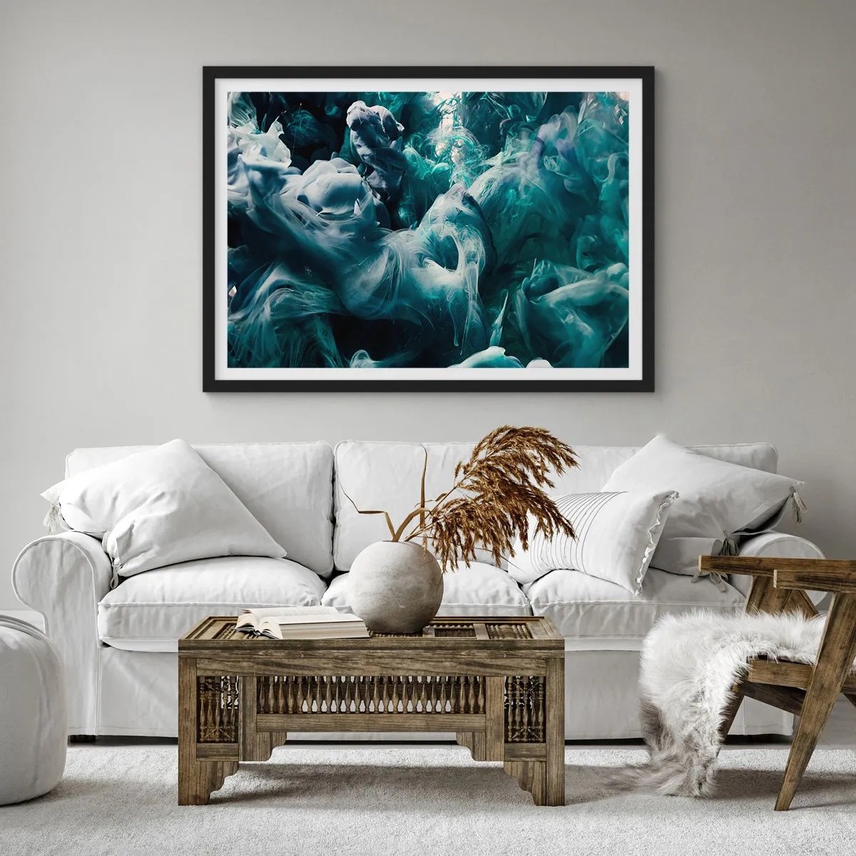 Affisch i svart ram - Färg i rörelse - 70x50 cm