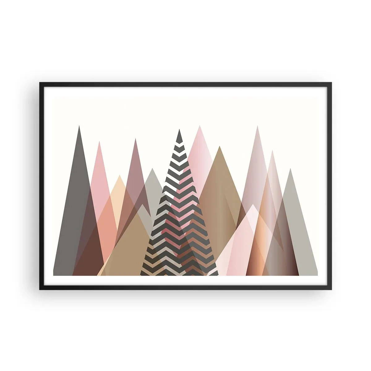 Affisch i svart ram - Utsikt över pyramider - 100x70 cm