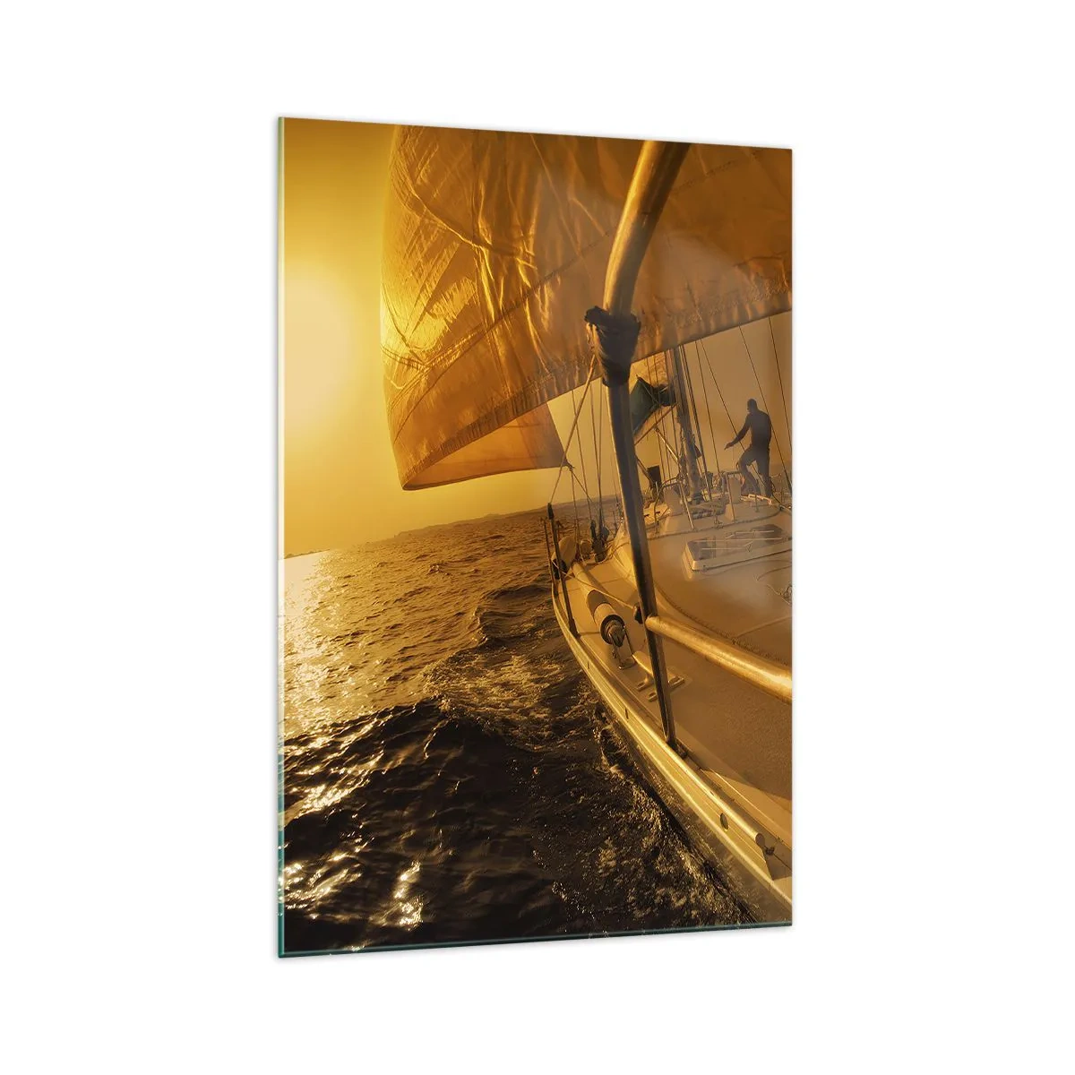 Glastavla - Bild på glas - Gyllene kväll efter en färgrik dag - 70x100 cm