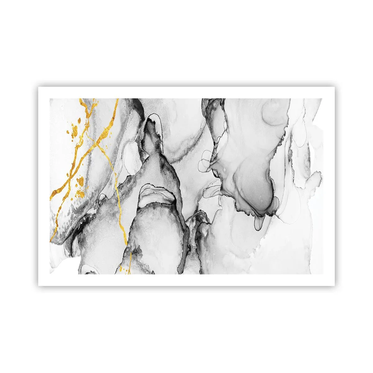 Affisch - Komposition med guldmotiv - 91x61 cm
