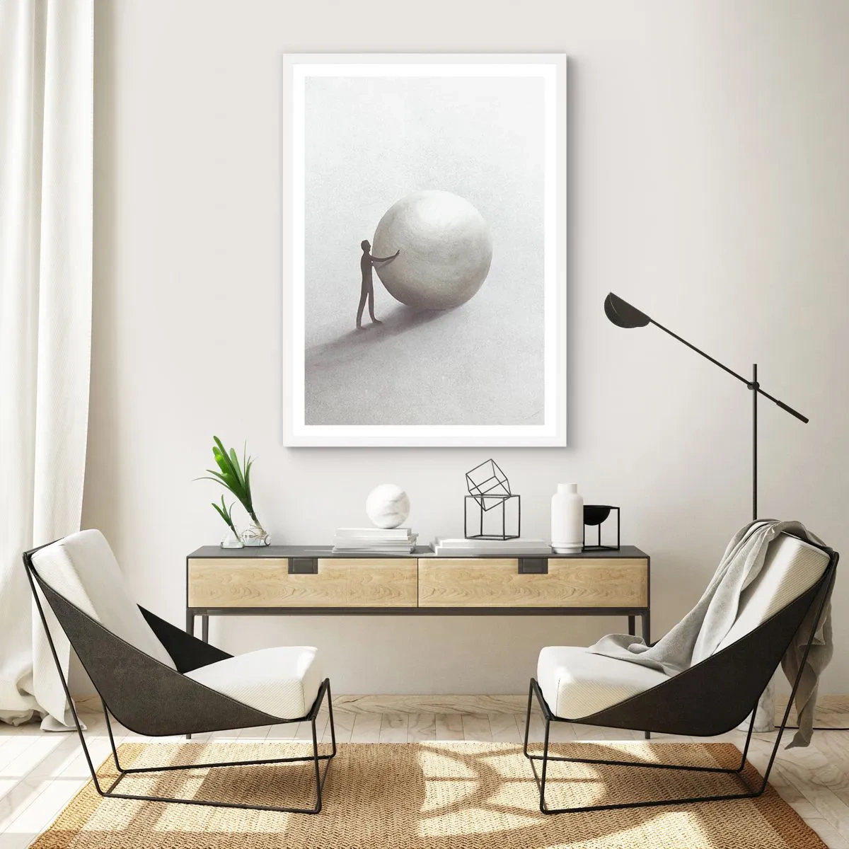 Affisch i vit ram - Livets spel - 70x100 cm