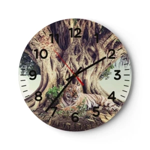 Väggklocka - Klocka på glas - Vi från Första Moseboken - 30x30 cm