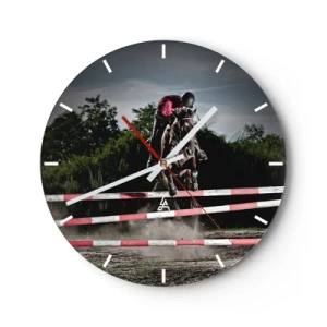 Väggklocka - Klocka på glas - Tillsammans mot seger - 40x40 cm