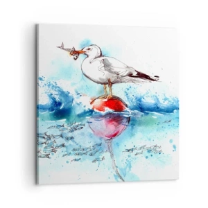 Canvastavla - Bild på duk - Framgångsrik fångst - 60x60 cm