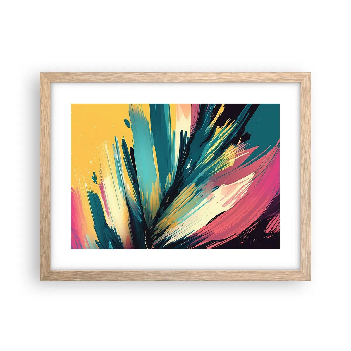 Affisch i ram av ljusek - Komposition - en explosion av glädje - 40x30 cm