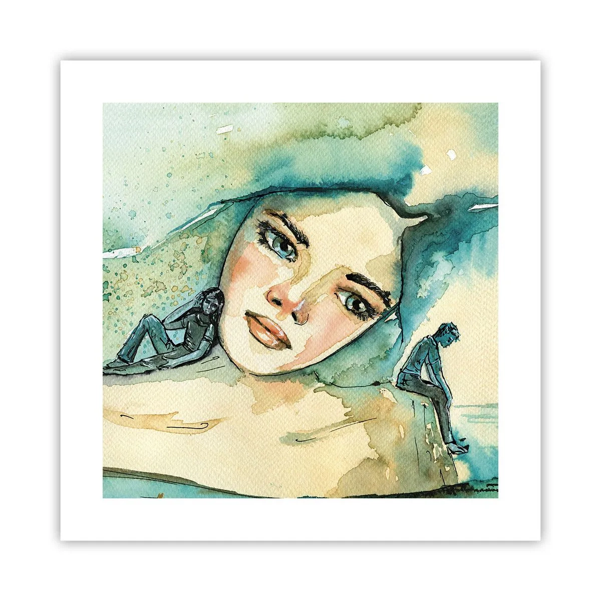 Affisch - Am I blue? - 40x40 cm