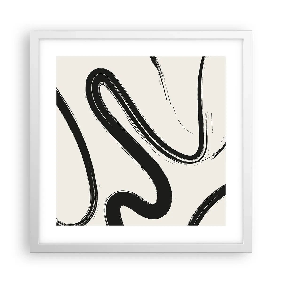 Affisch i vit ram - Svart och vit elegans - 40x40 cm