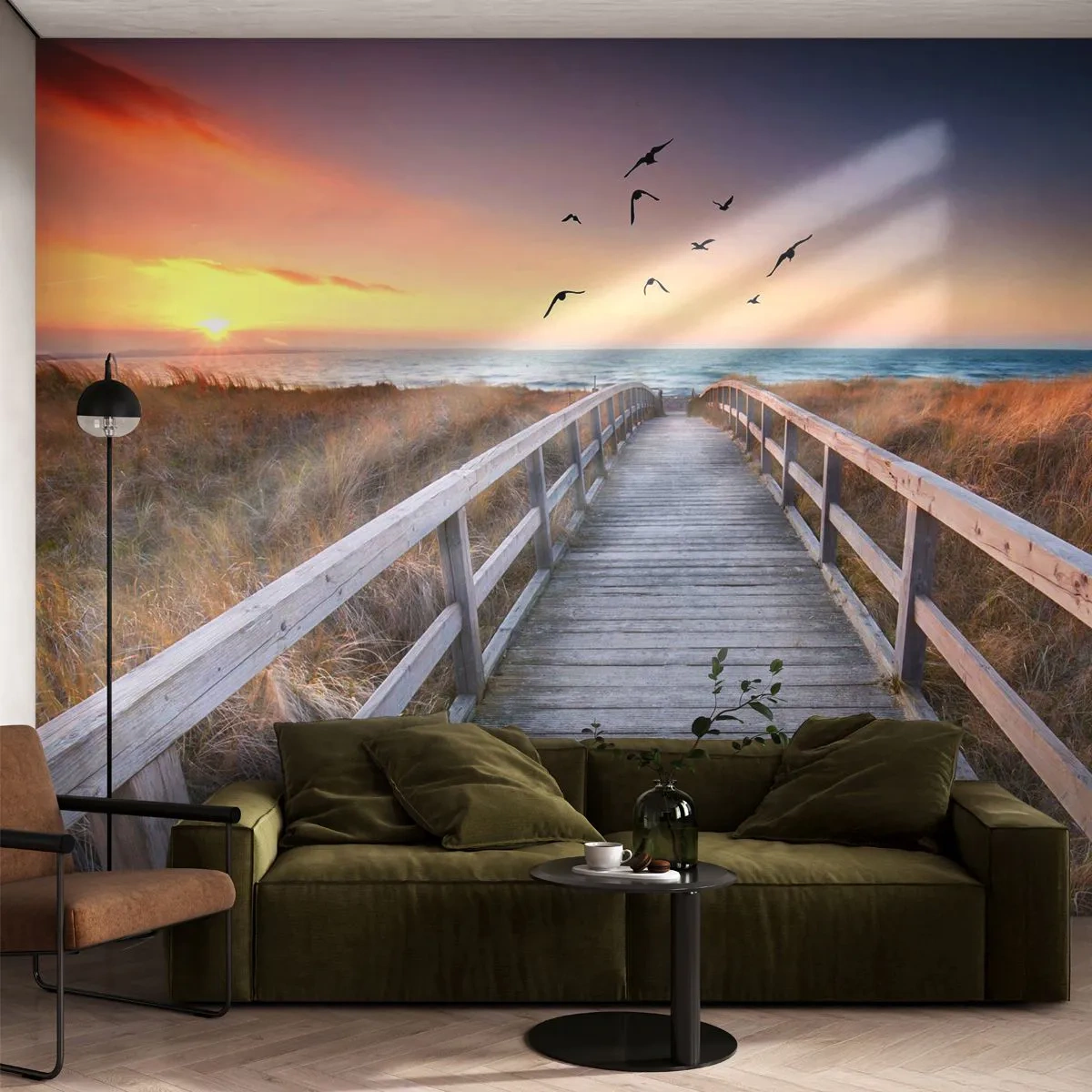Självhäftande Fototapet Deluxe Sticker - Startbana - Landskap, Hav, Strand - 250x175 cm