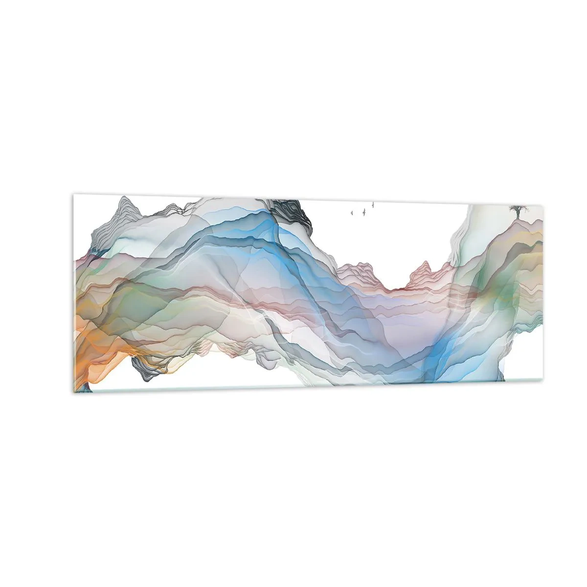 Glastavla - Bild på glas - Mot kristallfjäll - 140x50 cm