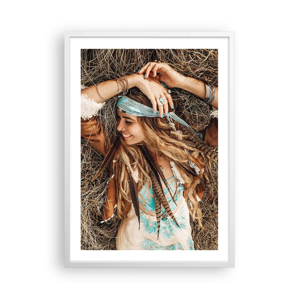 Affisch i vit ram - På väg till kärlekens sommar - 50x70 cm