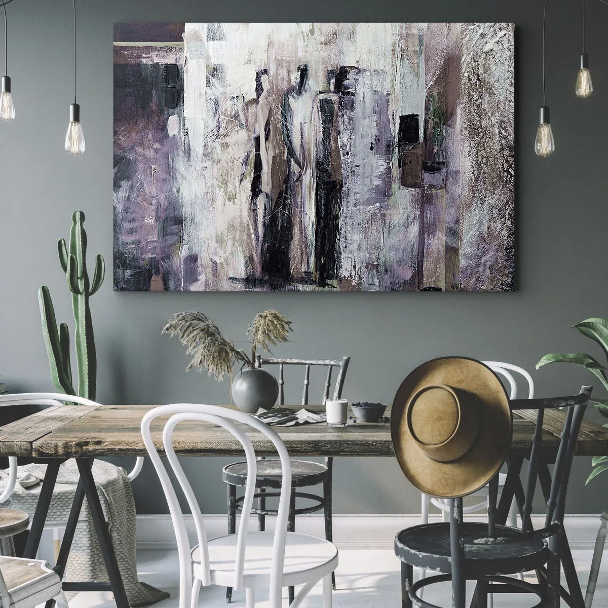 Canvastavla - Bild på duk - De mystiska tre - 120x80 cm