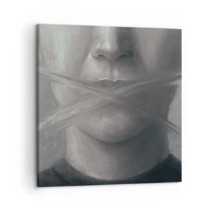 Canvastavla - Bild på duk - Inte ett ord - 60x60 cm