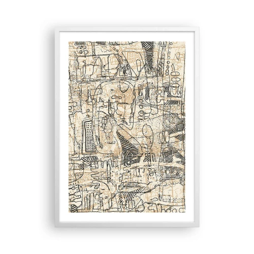 Affisch i vit ram - Väntar på avkodning - 50x70 cm