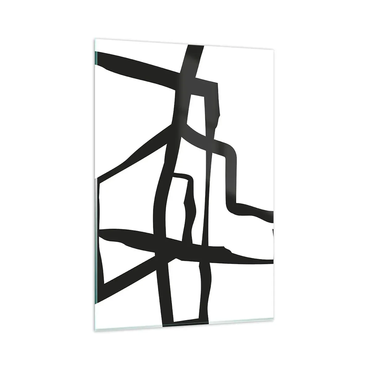 Glastavla - Bild på glas - Svartvit konstruktion - 80x120 cm