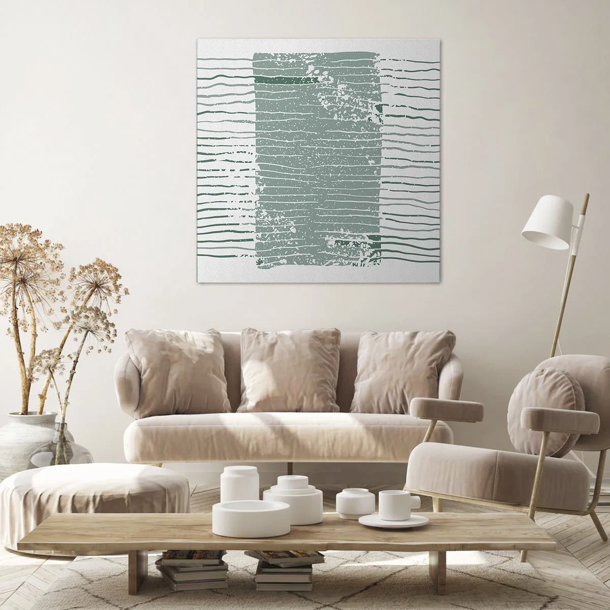 Canvastavla - Bild på duk - Marin abstraktion - 60x60 cm