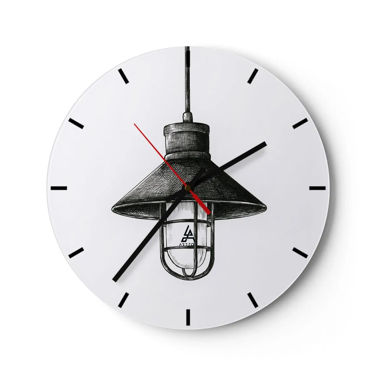 Väggklocka - Klocka på glas - Som för många år sedan... - 40x40 cm
