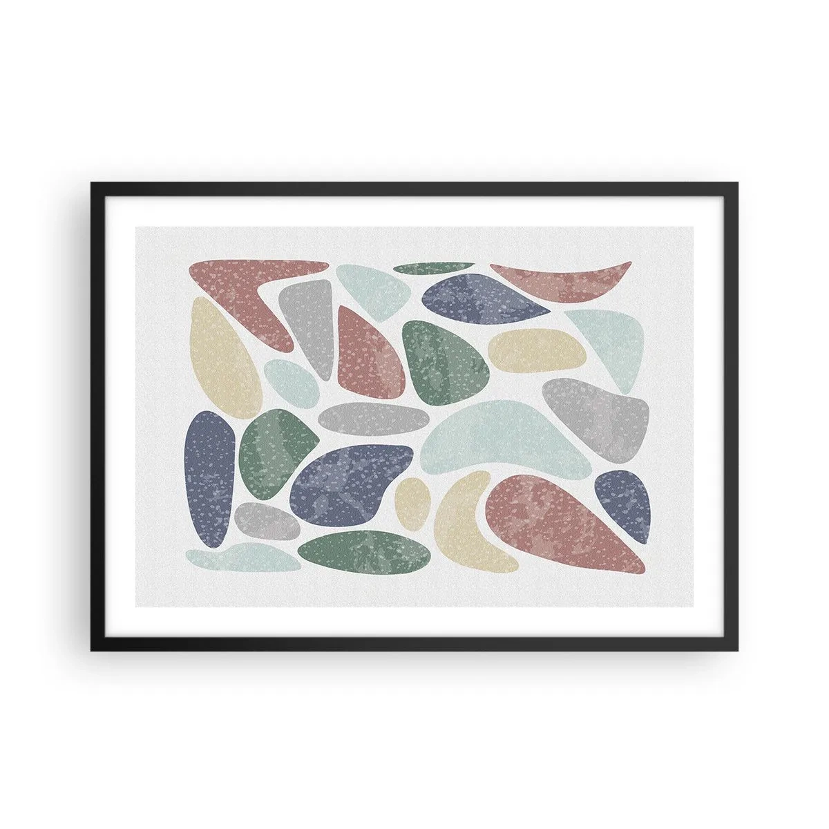 Affisch i svart ram - Mosaik av pulveriserade färger - 70x50 cm