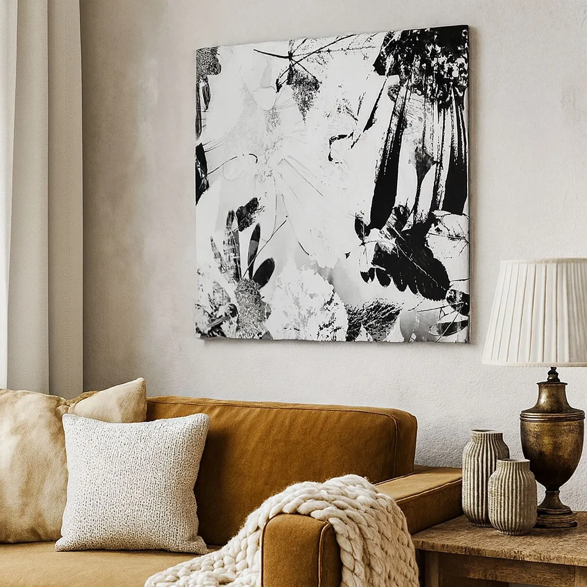 Canvastavla - Bild på duk - Höst i negativet - 30x30 cm