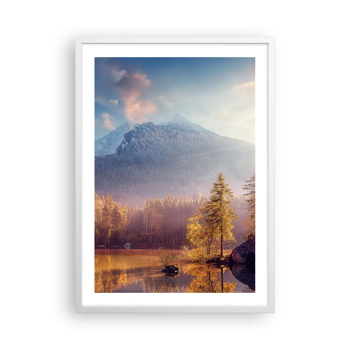 Affisch i vit ram - I berg och dalar - 50x70 cm