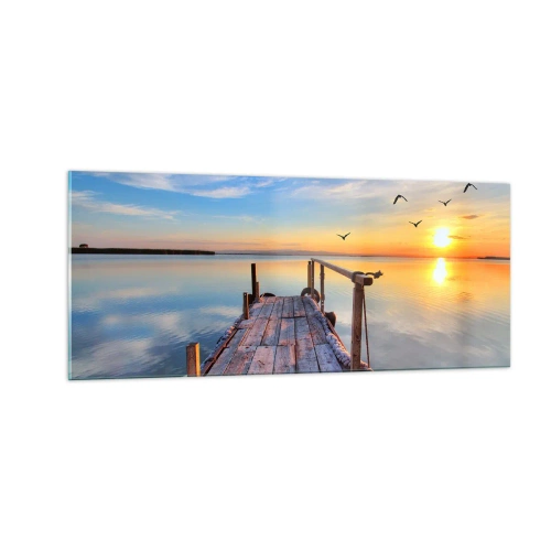 Glastavla - Bild på glas - Gå mot solen - 100x40 cm