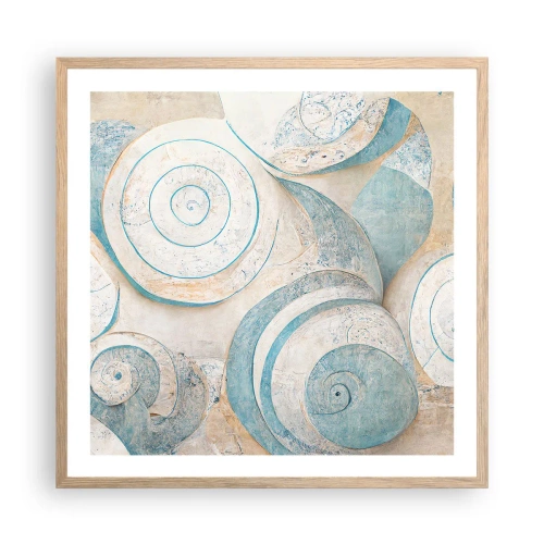 Affisch i ram av ljusek - Vad döljer musslan? - 60x60 cm