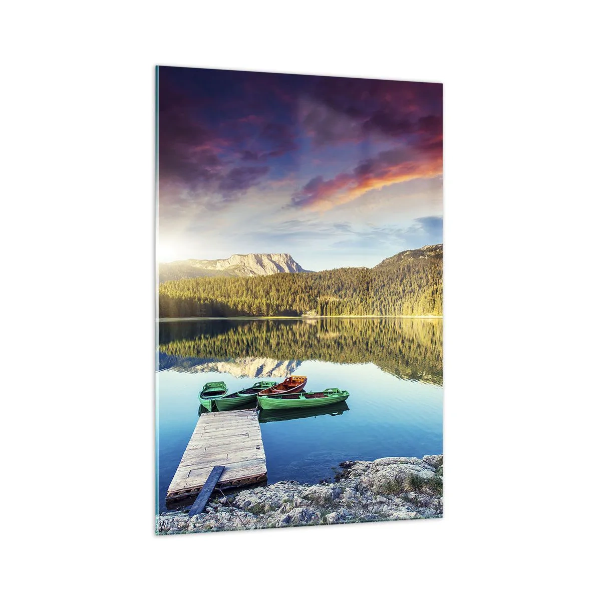 Glastavla - Bild på glas - Vid spegelklart vatten - 70x100 cm