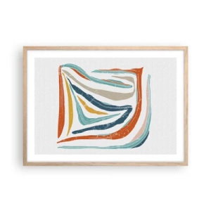 Affisch i ram av ljusek - Vänligt leende abstraktion - 70x50 cm