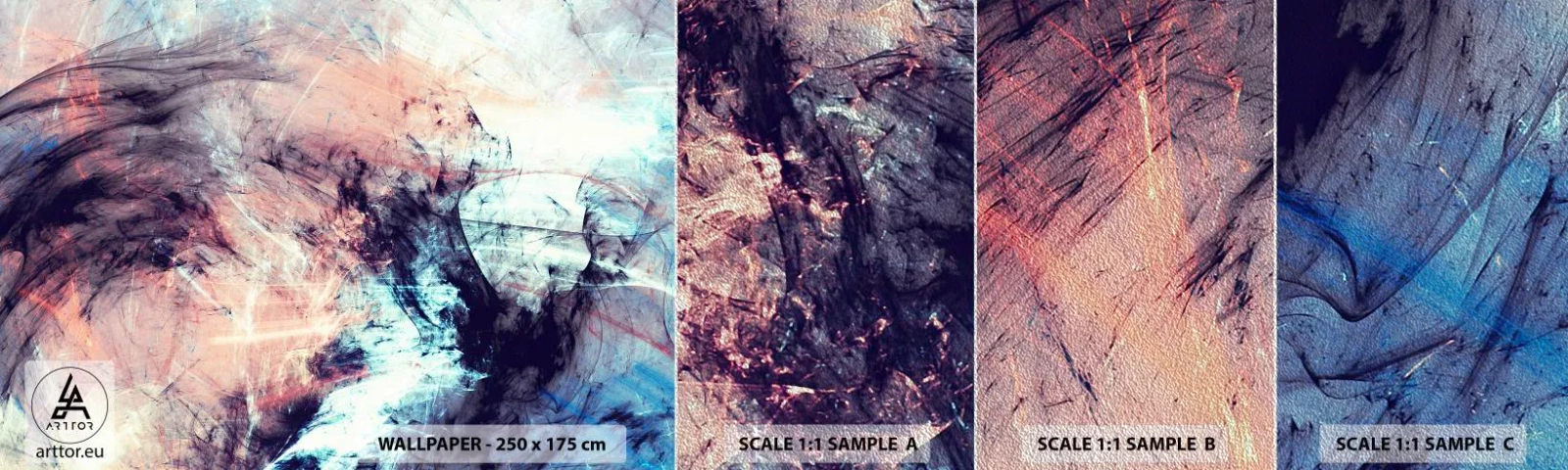 Provbit av fototapet Premium Sand - Känn vinden - Abstraktion, Bit, Modernt mönster - 100x30 cm