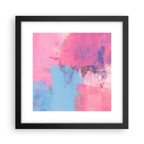 Affisch i svart ram - Rosa, blått och en gnutta ljus - 30x30 cm