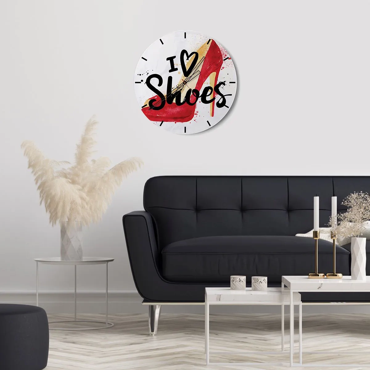 Väggklocka - Klocka på glas - Kärlek har flera namn - 40x40 cm