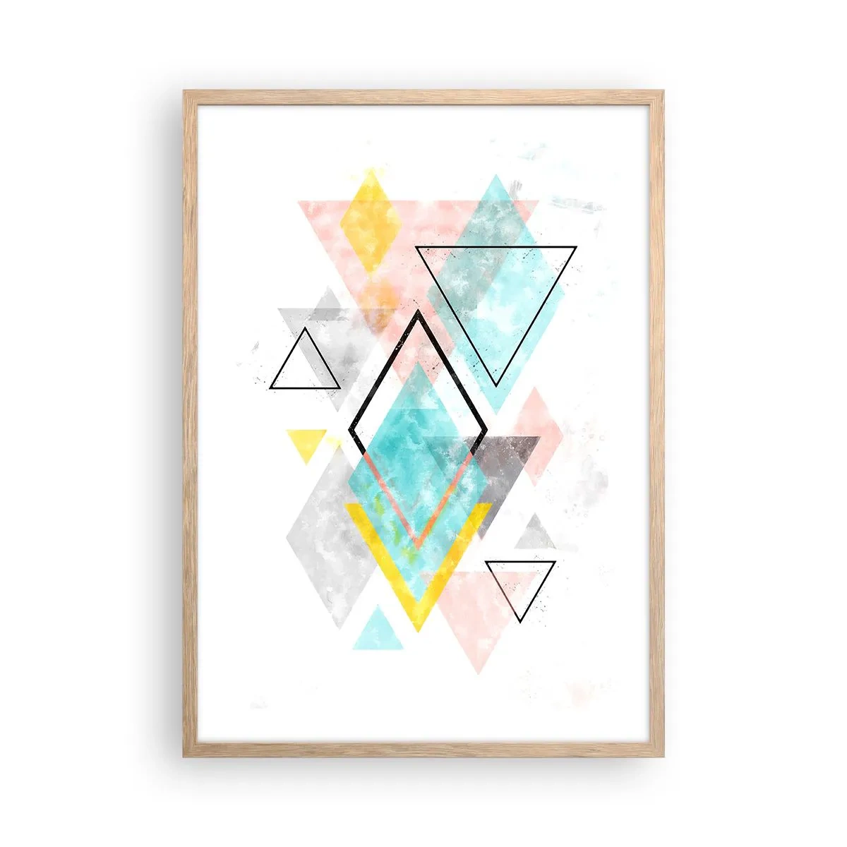 Affisch i ram av ljusek - Geometriskt spel - 50x70 cm
