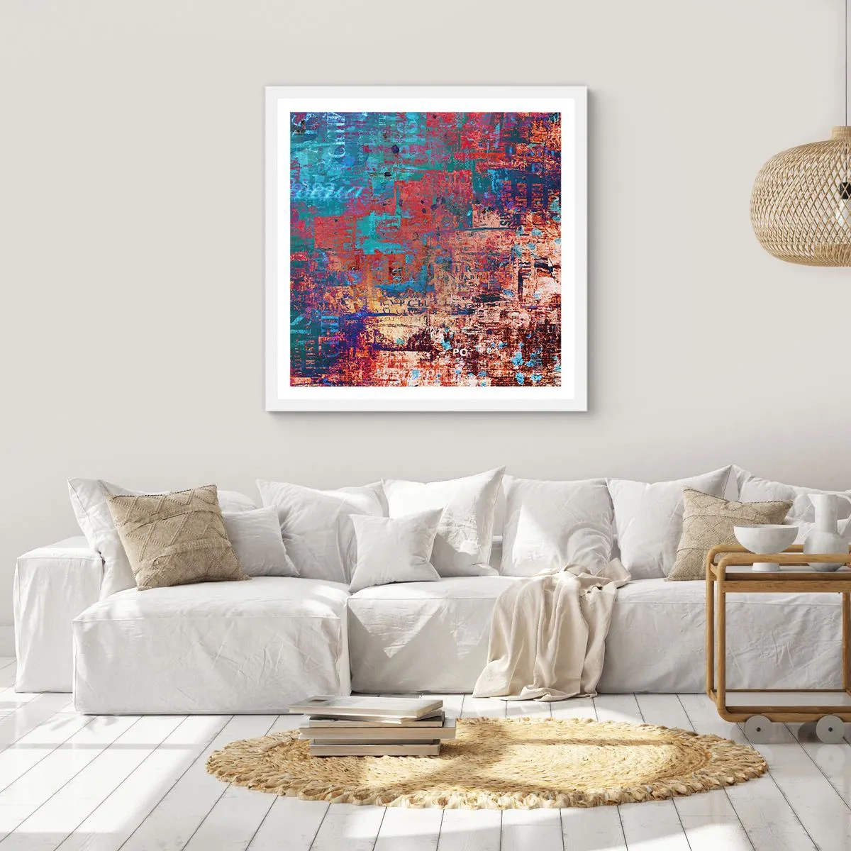 Affisch i vit ram - Minne och icke-minne - 60x60 cm