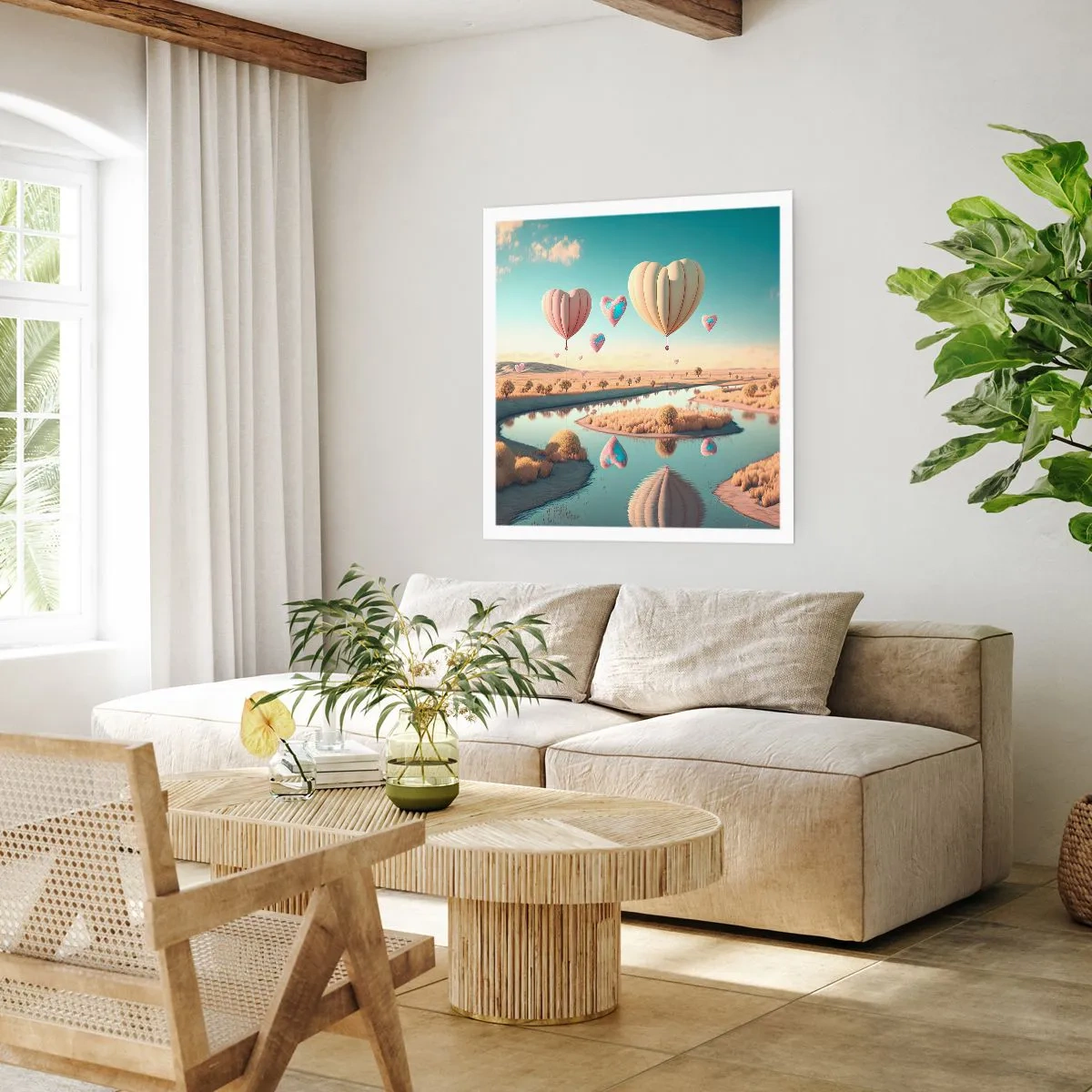 Affisch - Kärleken låter dig sväva - 40x40 cm